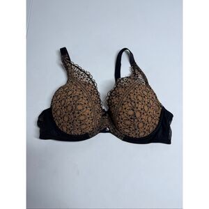 NWOT Nuance Lace Bra Black Tan Size 38B